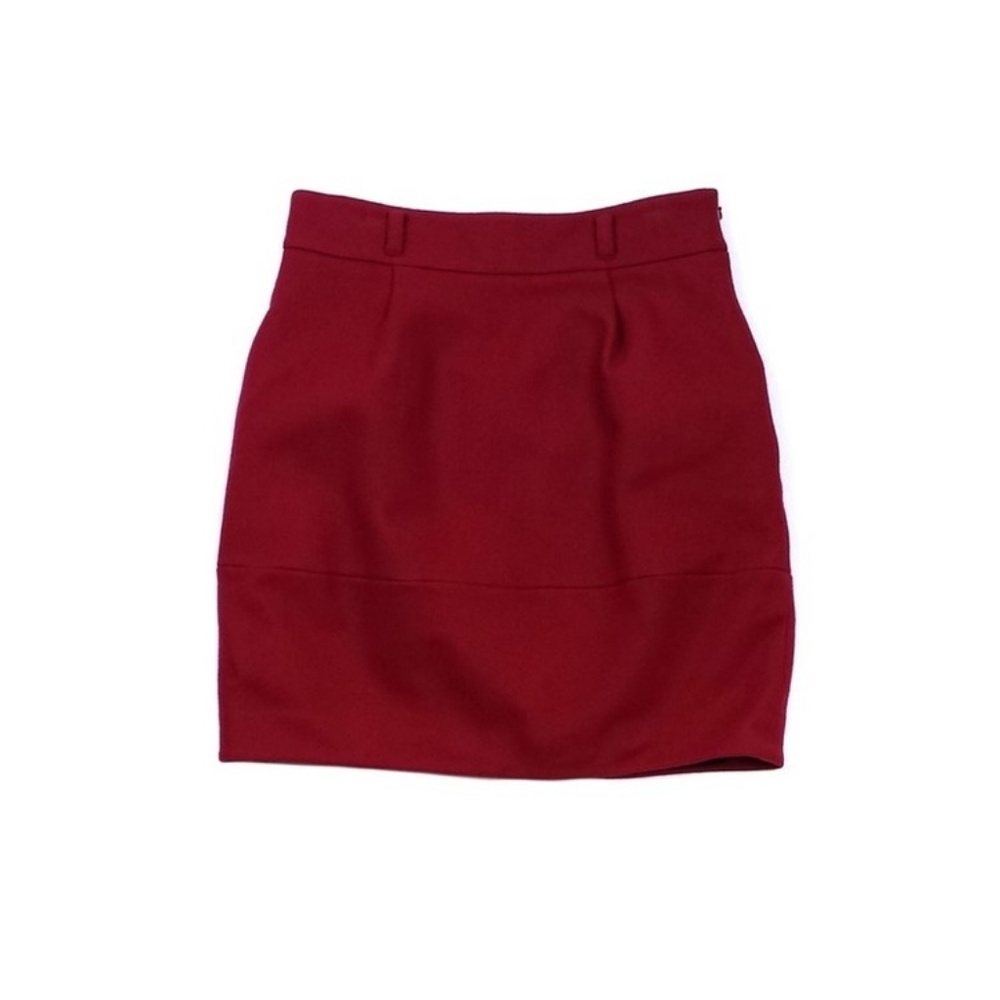 Theory Red Wool Skirt